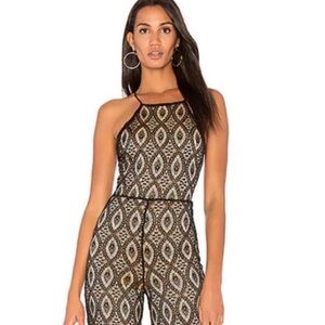 REVOLVE Black and Cream Geometric Jumpsuit excellent condition